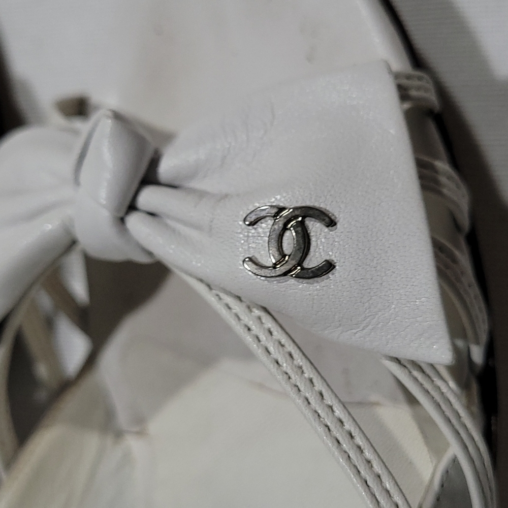 Chanel open toe heels shoes sz eu35 - Picture 16 of 16